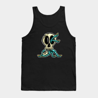 Skull Zombie Fingers Halloween Horror Cartoon Logo Tank Top